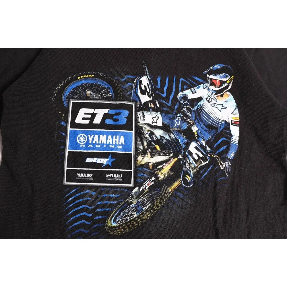 Yamaha Racing Eli Tomac ET3 Supercross Kids T-Shirt Black Youth Small Delta S